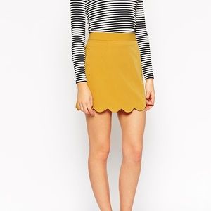 NEW $45 ASOS Scalloped Mini Skirt | Size 2P